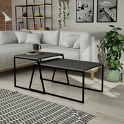 Menkent, Tavolino da Salotto Portariviste, 50x88x38h cm Nero