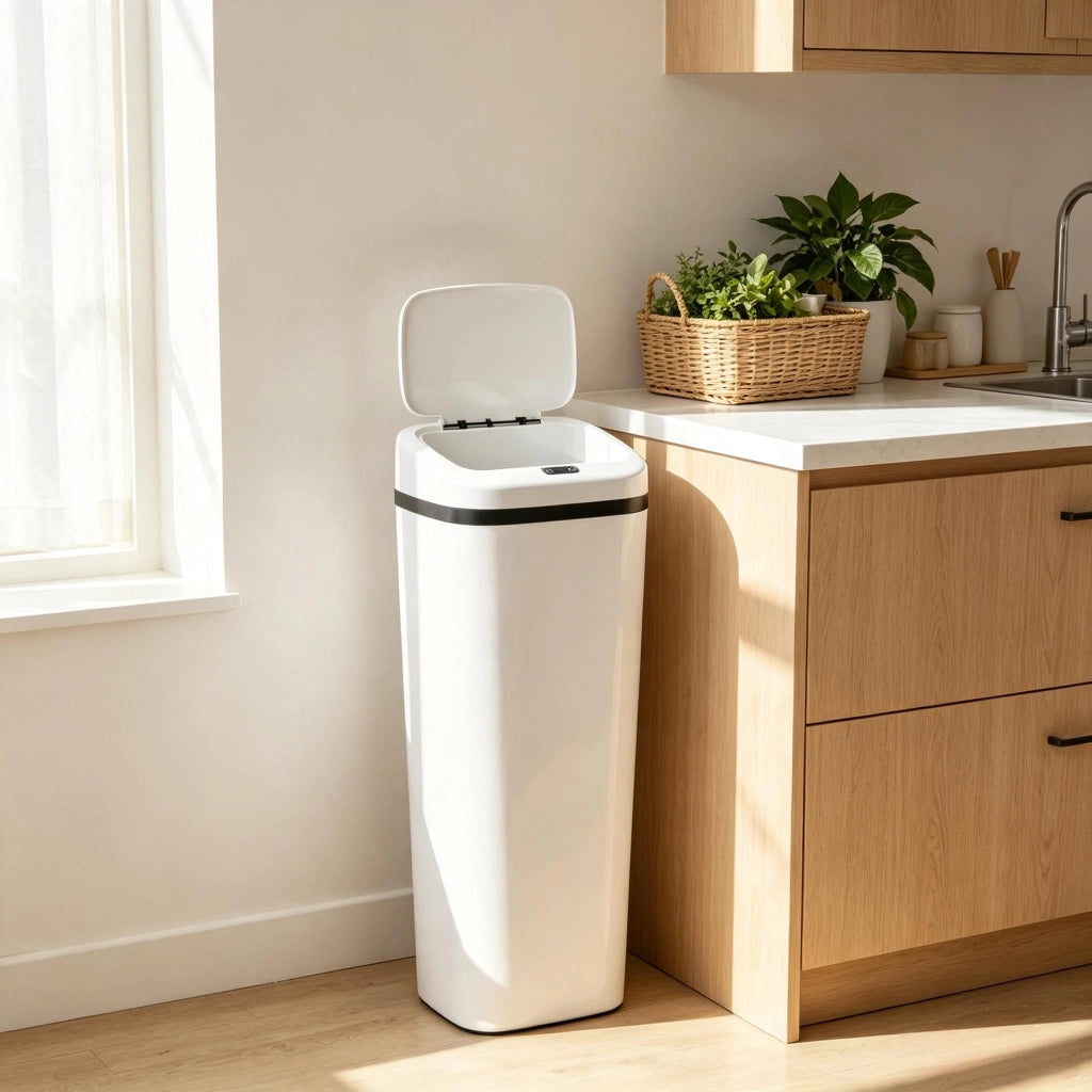 Pattumiera da cucina automatica con sensore, verticale e alta. Include solo il bidone della spazzatura.