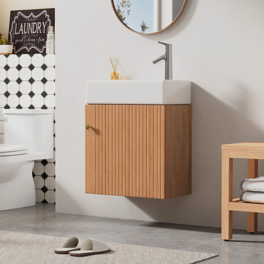 Mobile Sottolavabo Sospeso ¨C Minimal ¨C Bianco Legno Multistrato 46 cm