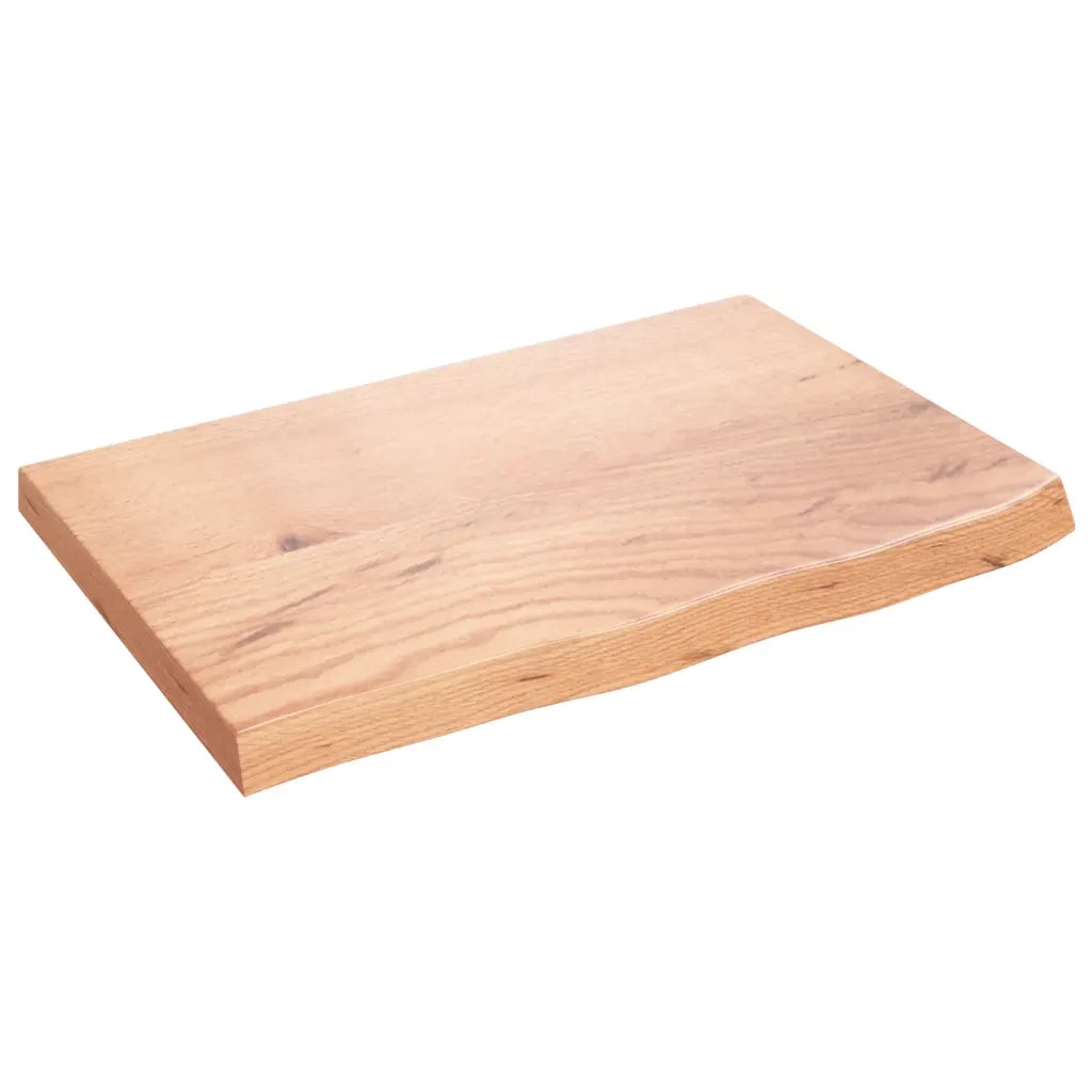 Piano Tavolo Marrone 60x40x(2-4) cm Massello Rovere Trattato