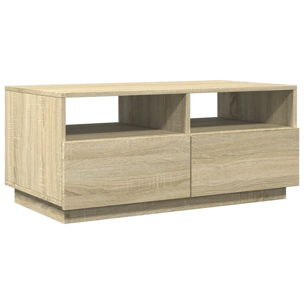 Tavolino da Salotto-Tavolino da soggiorno Gambe in Metallo Rovere Sonoma 90x49x40 cm