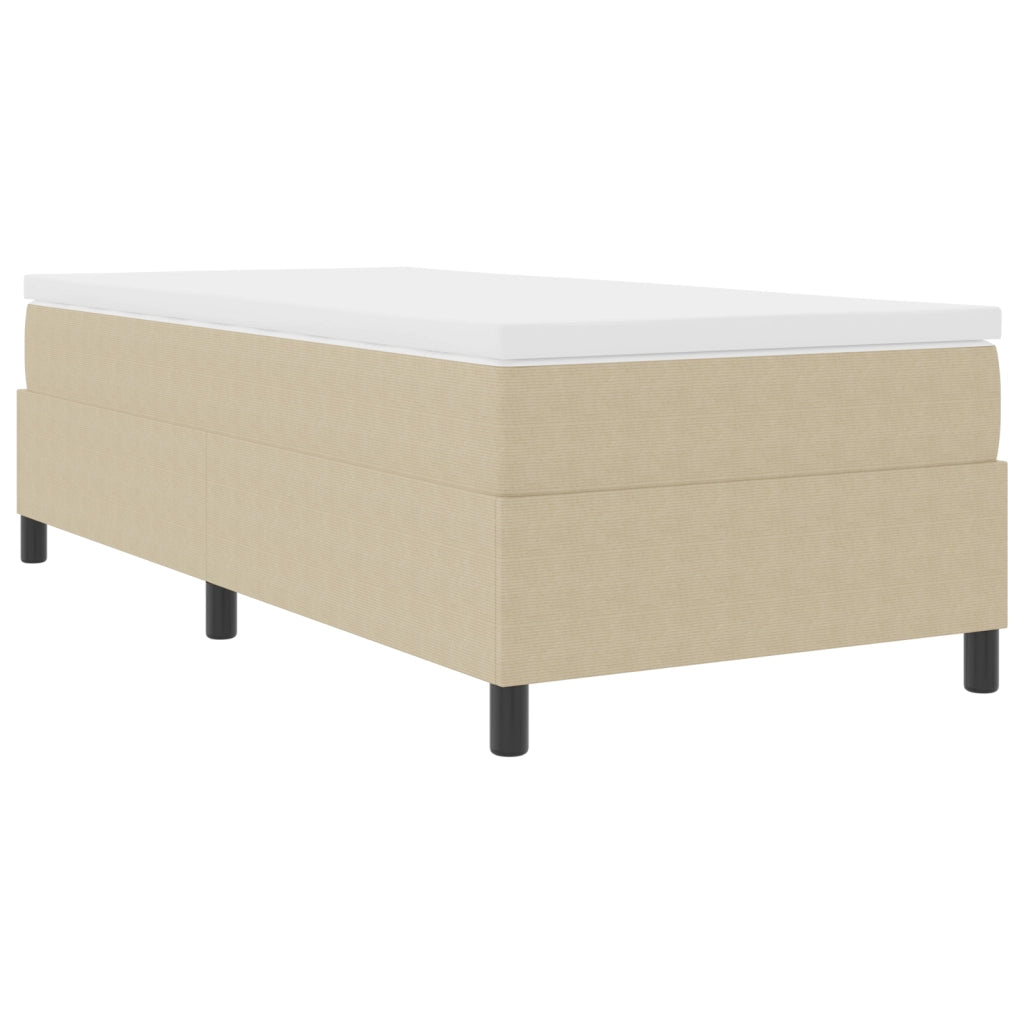 Letto Box Spring Verde Chiaro Grigio 80x200 cm Tessuto in Velluto Corduroy