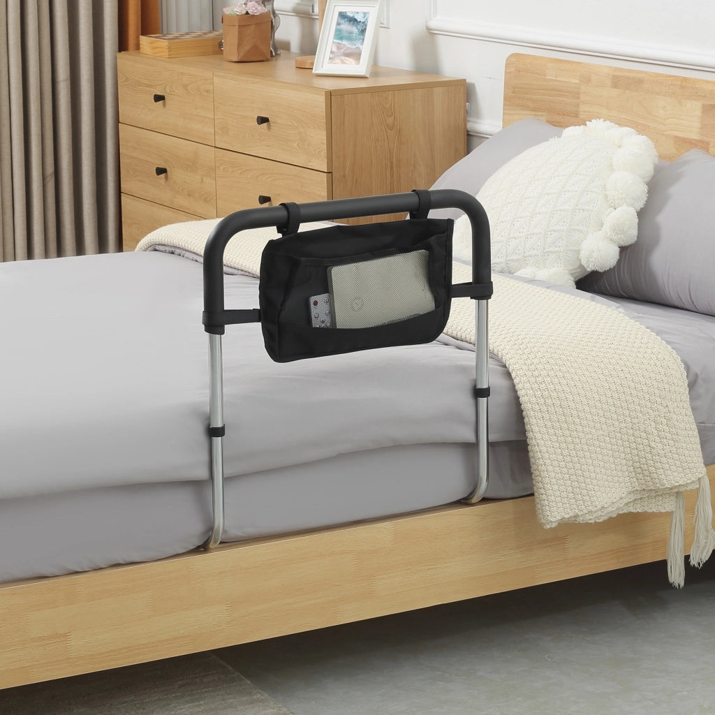 Letto con Barriera di Sicurezza ¨C zephmum ¨C Grigio 87x51.5x45-55 cm