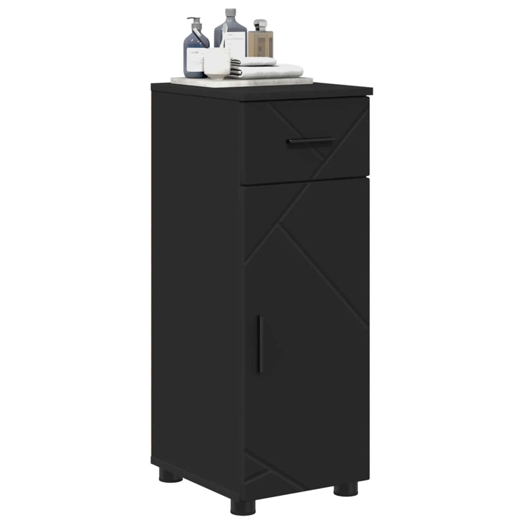 Mobile da Bagno con cassetto con porta Nero 30 x 35 x 80 cm 883325