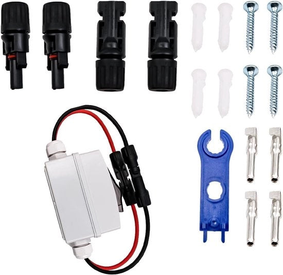 Interrottore a corrente continua per pannelli solari - 500V 32A con connettori per pannelli solari