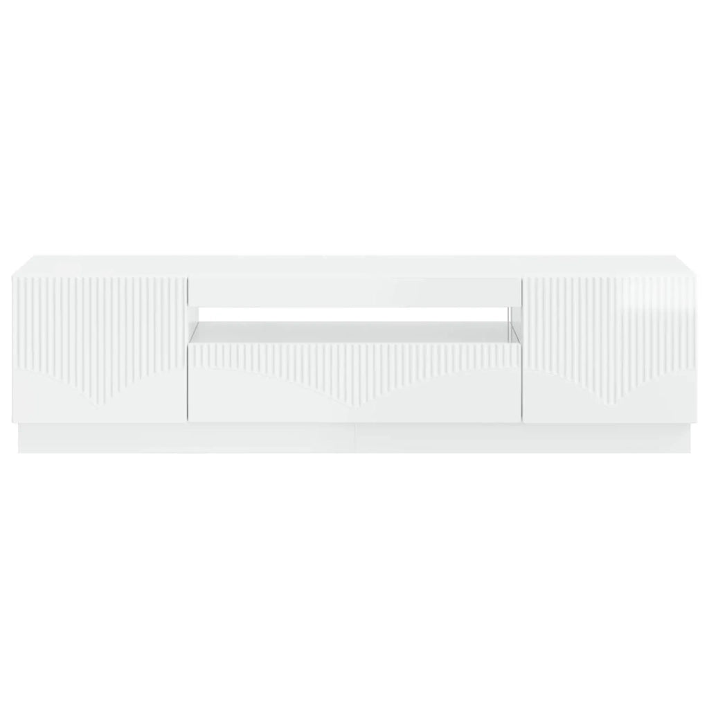Mobile TV LED Bianco Lucido Legno ingegnerizzato 897349