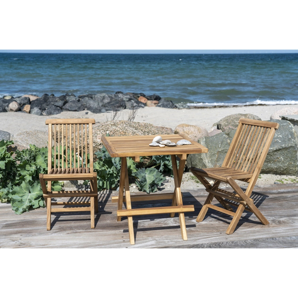 Set 2 sedie da pranzo per bambini Toledo in teak naturale