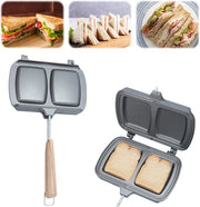 Sandwichiere doppio lato per fornello a gas - Wafeliera in alluminio per toast e panini