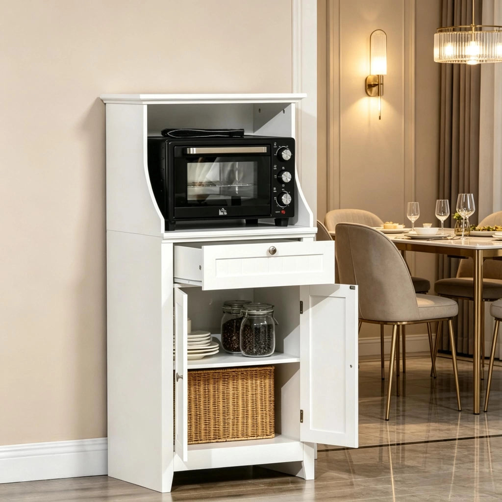 MOBILE PER MICROONDE 60x40x122,5 cm Bianco in MDF