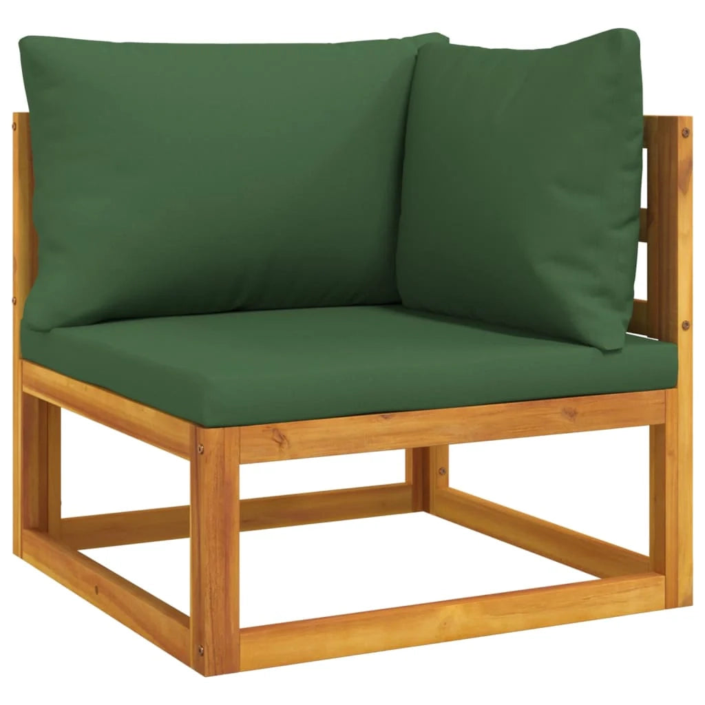 Set di mobili da giardino mobili da esterno 5 pezzi con cuscini legno massello verde 02_0016510