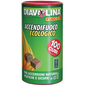 ACCENDIFUOCO 100 CUBI DIAVOLINA ECOLOGICO 15317- 6,0 pz
