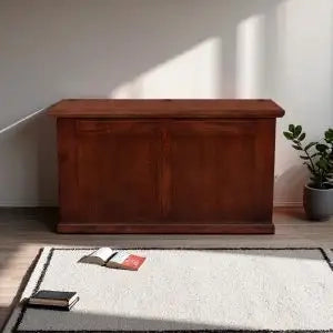 Cassapanca in legno arte povera mod Carla colore noce Bassano