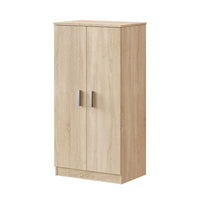 Mobile scarpiera H 108 rovere canadese in legno con 2 ante e 6 ripiani