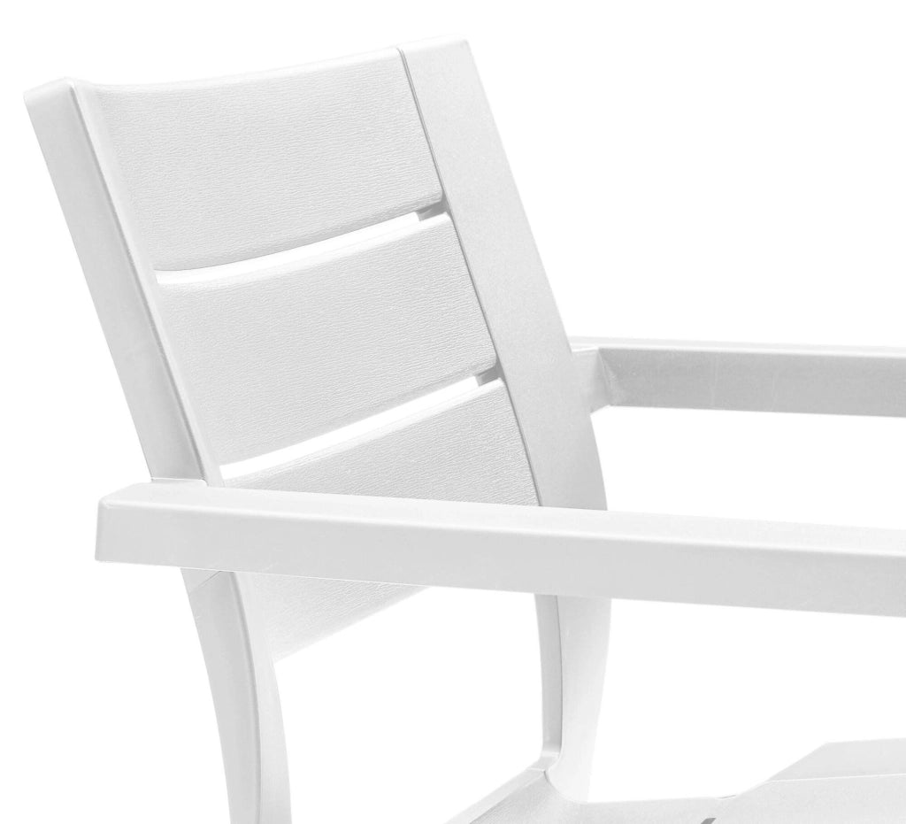 Set di 6 sedie da esterno Courtenay, Seggiola da giardino, Seduta outdoor multiuso, Panchina da giardino, 62x59 h79 cm, Bianco