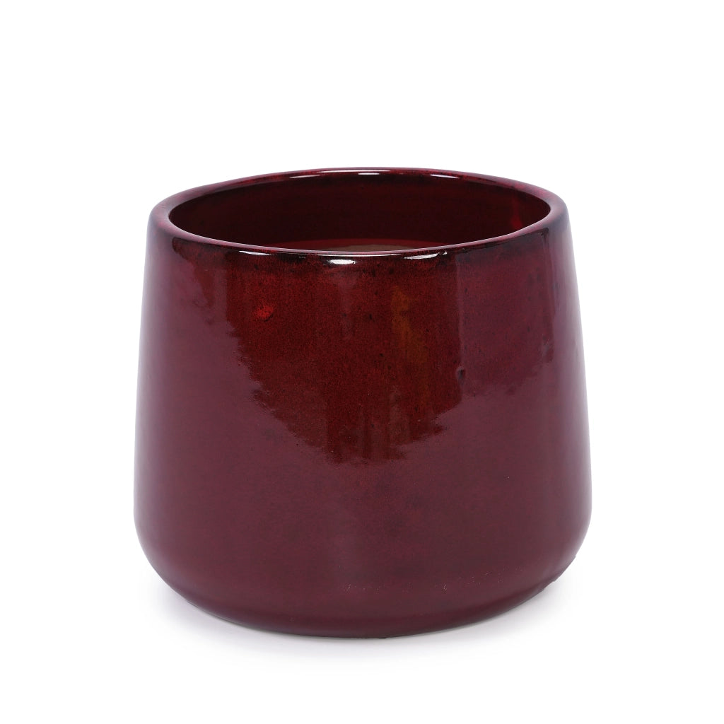SET DI VASI 4 PEZZI Ø33/26/20/15 cm Ceramica Rossa Smaltata