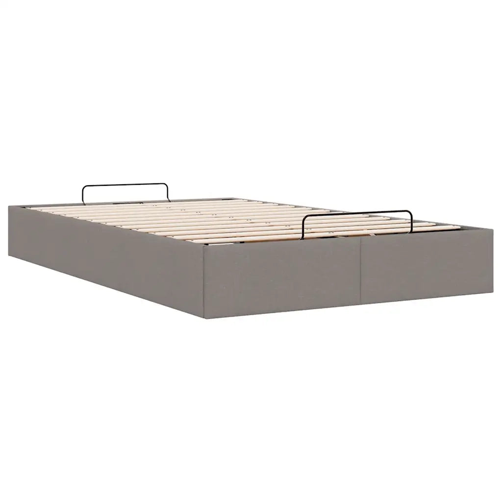 Struttura Letto Pouf senza Materasso Tortora 120x200cm Tessuto 3310872