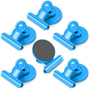 Clip magnetica, 6 pezzi magneti blu per frigorifero, magneti per lavagne magnetiche, magneti con clip, magneti crivellati, magneti forti per foto, adesivi, borse