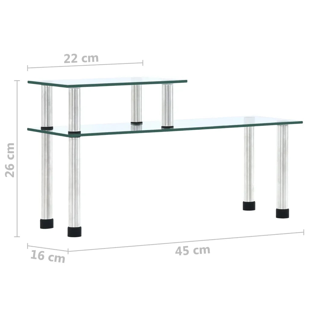 Mensola da Cucina Trasparente 45x16x26 cm in Vetro Temperato 249523