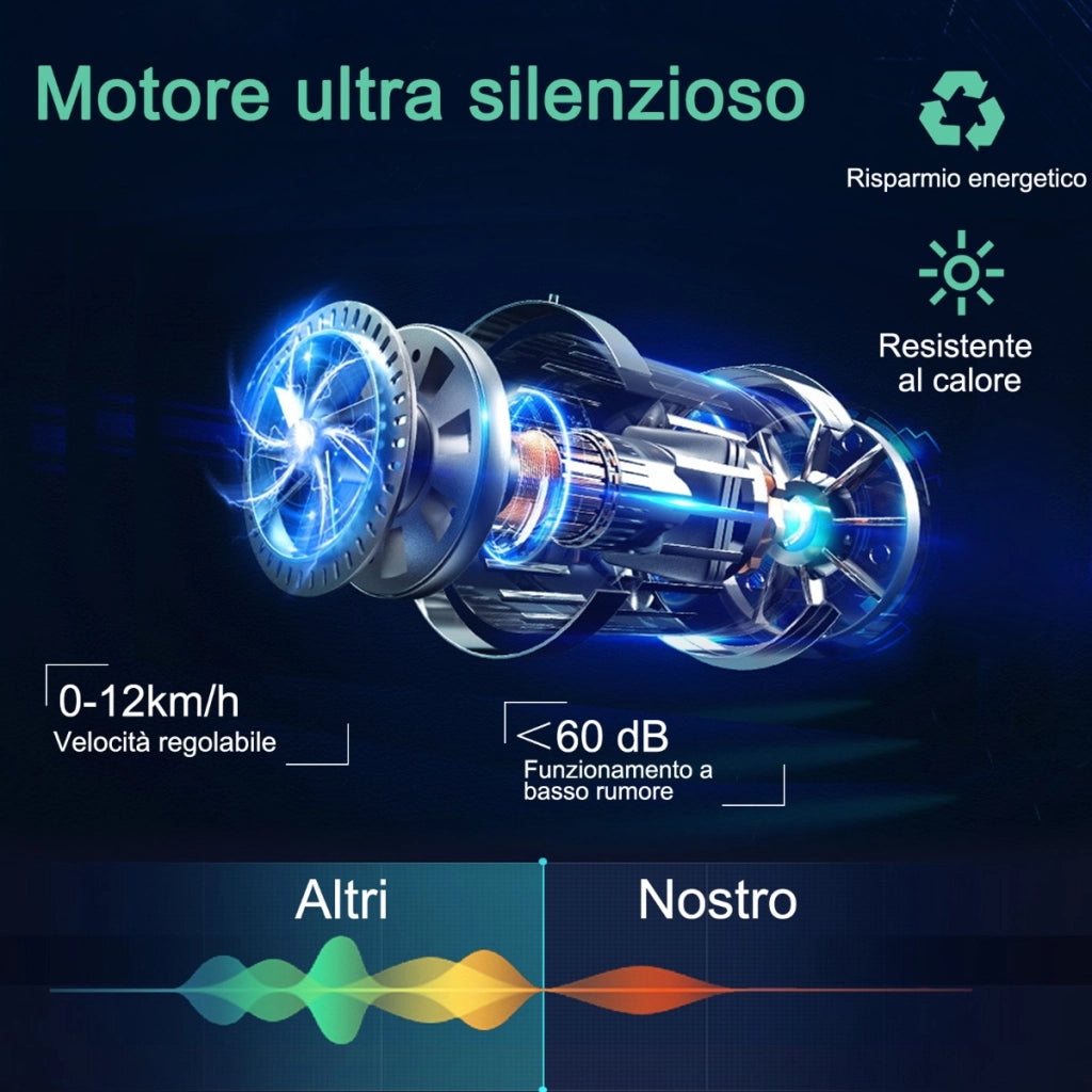 Tapis roulant pieghevole per casa con controllo APP, Tapis roulant compatto con schermo LED Nero e rosso