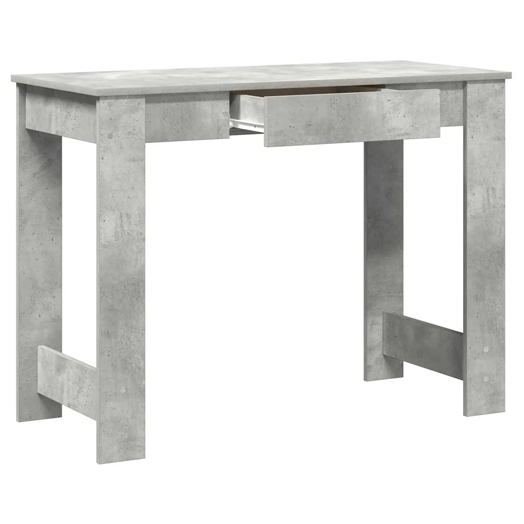 Scrivania | Tavolo da Ufficio Grigio Cemento 100x45x75 cm in Legno Multistrato