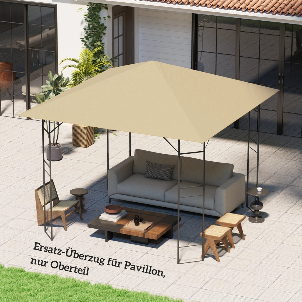 Copertura per gazebo 3x3 m impermeabile UPF30+ ¨C Minimal ¨C Tessuto Oxford 370g/m2 beige