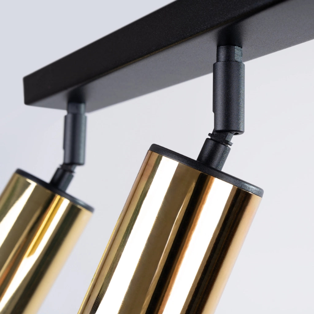 Lampada tubolare in acciaio a LED Winx Bittersweet Shimmer a 3 luci GU10, nero e oro