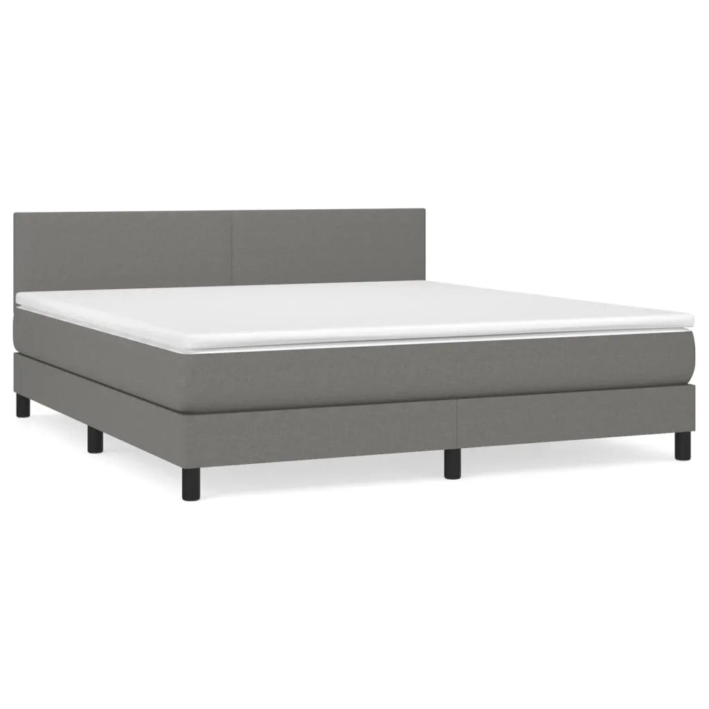 Giroletto a Molle con Materasso Grigio Scuro 160x200 cm Tessuto 3139906