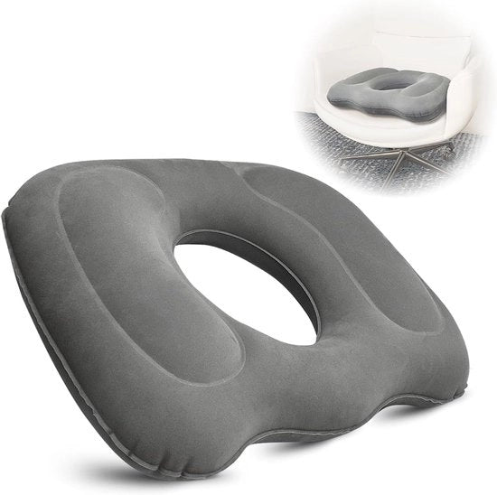 Sedile ortopedico - Cuscino per sedere - Cuscino donut ortopedico - per emorroidi - Cuscino per letto - Correzione della postura - Cuscino per stitichezza - Sedile cuscino - Grigio