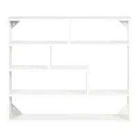 Libreria a Muro Moderna in Legno a 4 Livelli, 94x19.5x80cm, Bianco