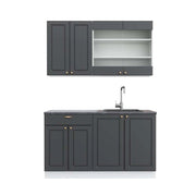 Cucina completa Fame-Line Antracite-oro/Bianco 140 cm, PL Antracite Vicco