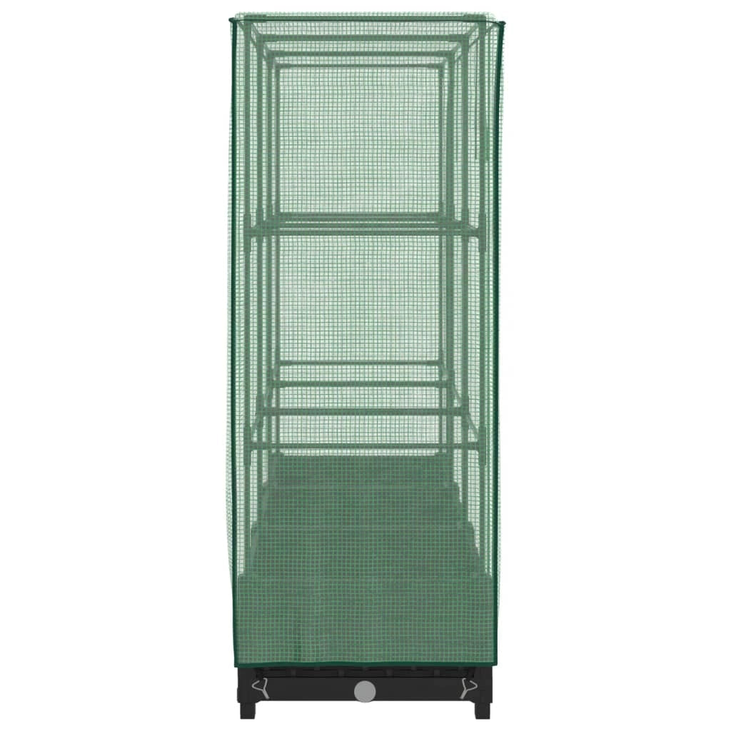 Aiuola rialzata/fioriera con copertura effetto rattan 120 x 40 x 123 cm nero 02_0038735