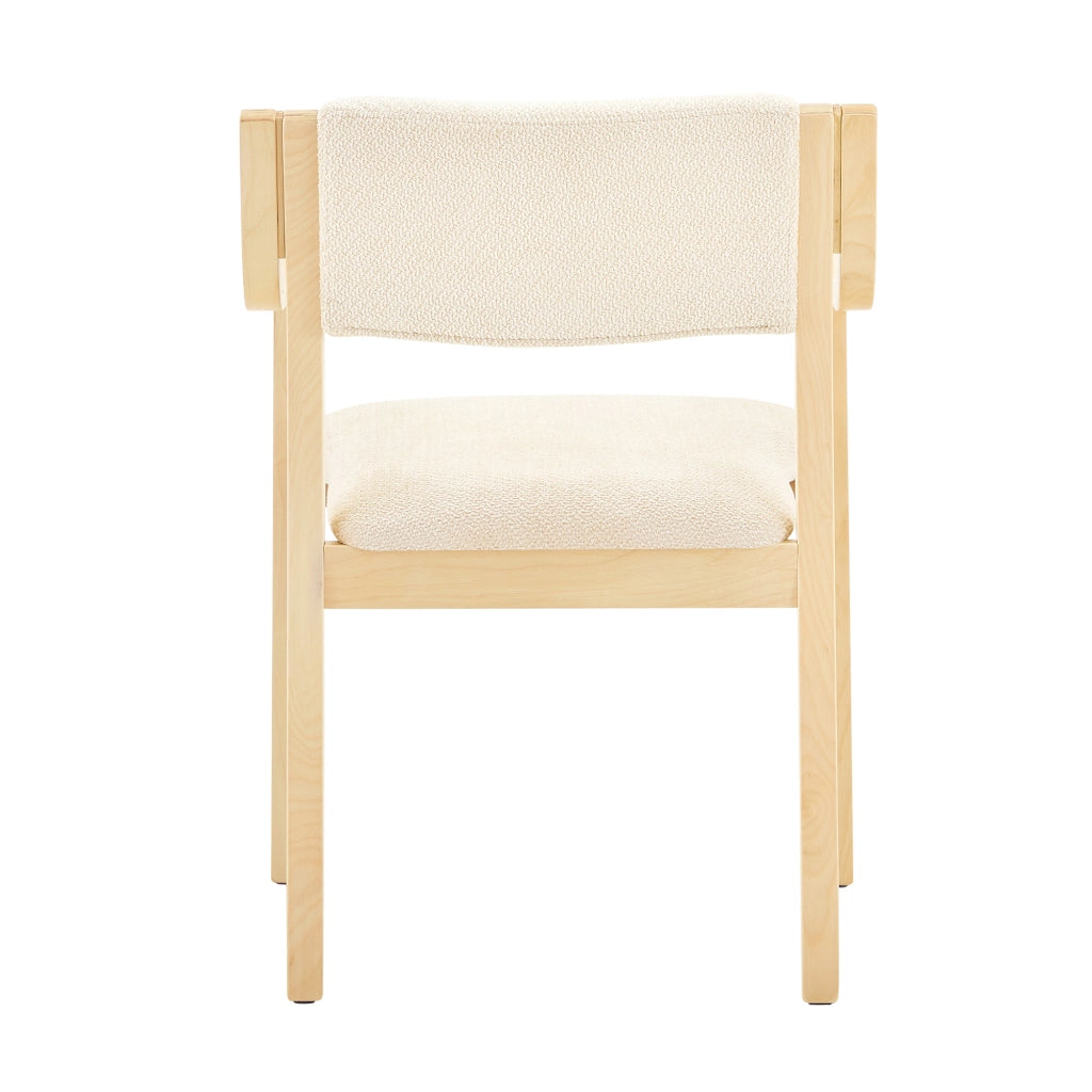 SEDIA da pranzo Set da 2 pezzi in legno e tessuto Teddy bianco, stile scandinavo