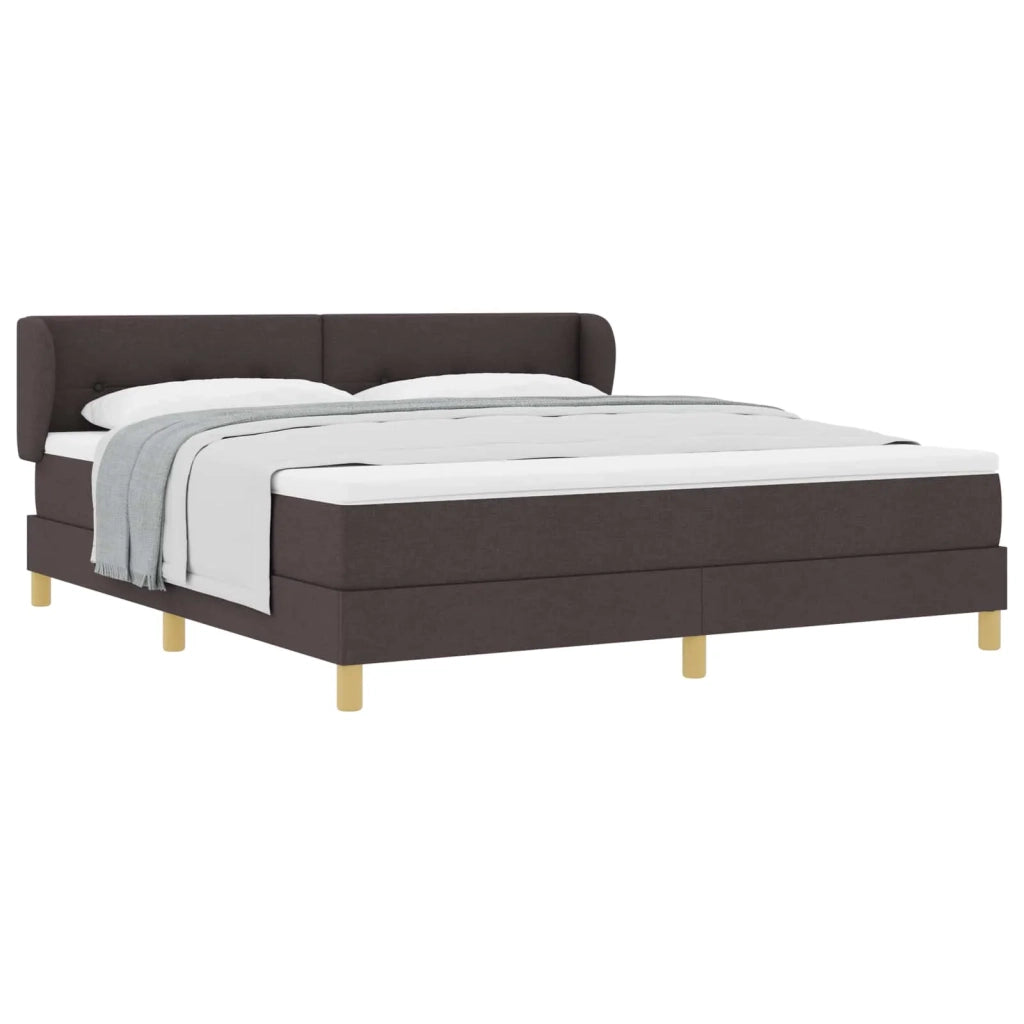 Letto a molle con materasso Marrone Scuro 180 x 200 cm Tessuto 3340230