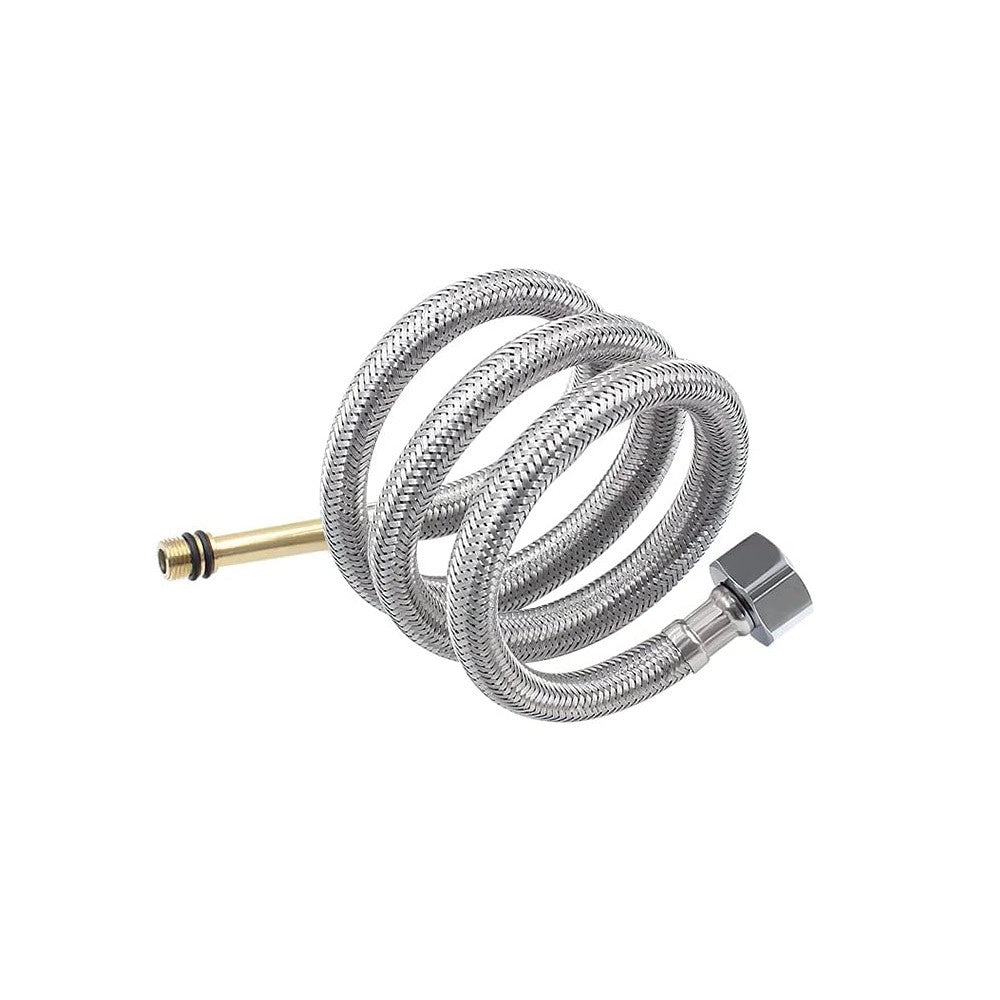 Flessibile acqua f 3/8 x m 10mm da 50cm tramato in acciaio inox con codolo per rubinetto miscelatore