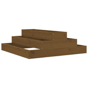 Fioriera | Cassetta per fiori | Vaso Marrone Ambra 80x80x27 cm in Legno Massello di Pino