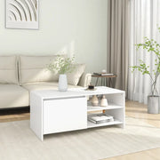 Tavolino da Salotto Bianco 102x50x45 cm Legno Multistrato 809827