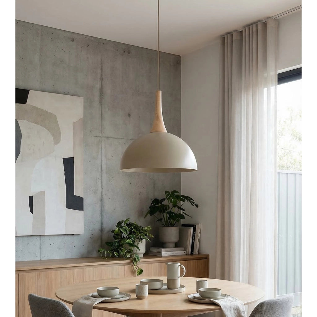 Lampada a sospensione Nautica in acciaio e legno