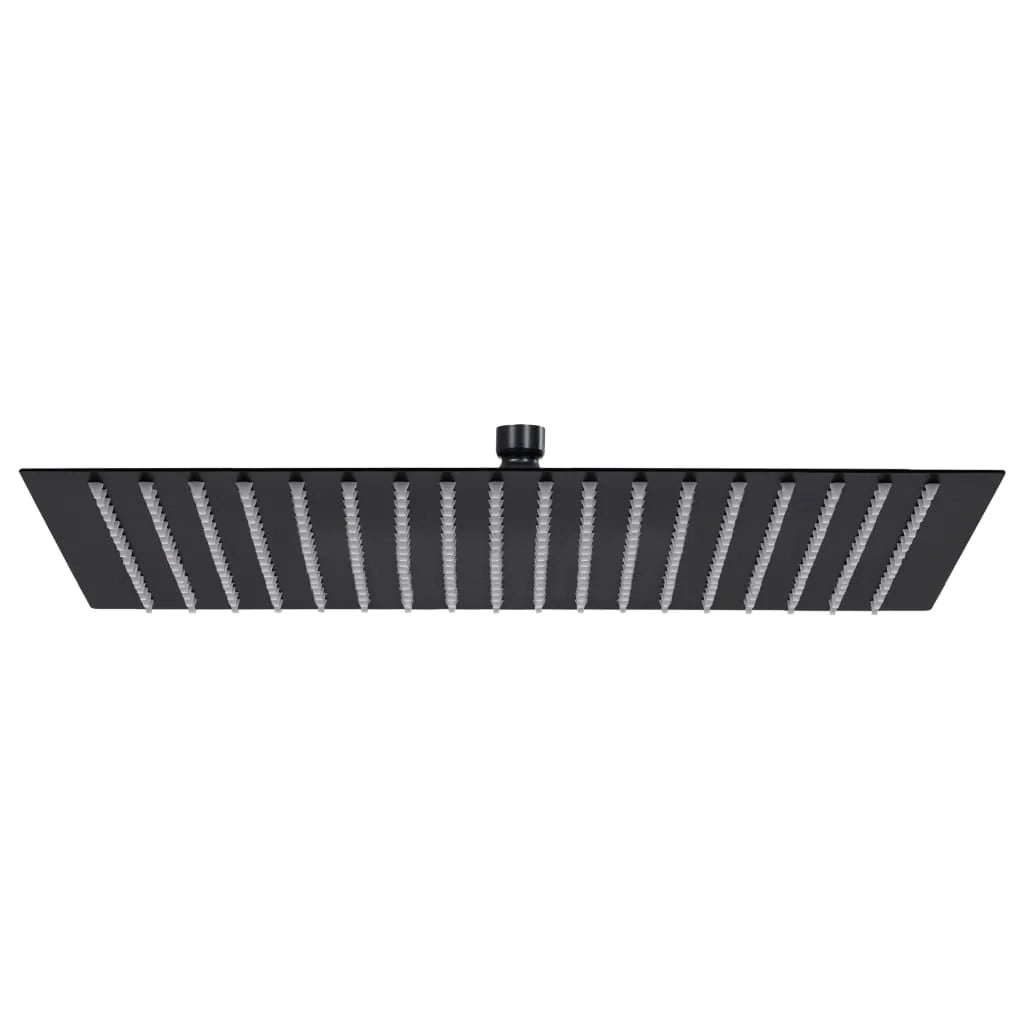 Soffione doccia a pioggia soffione doccia accessorio per il bagno acciaio inox 50 x 50 cm quadrato nero 02_0002081