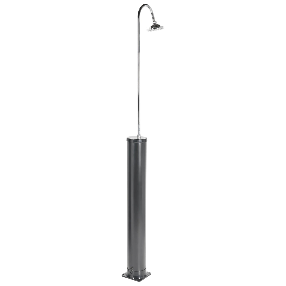 Doccia da esterno con set miscelatore in PVC nero con funzione pioggia alimentato ad energia solare Giardino moderno