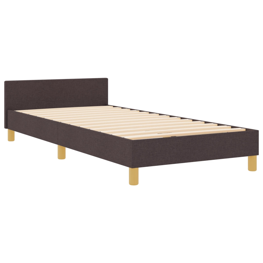 Struttura Letto Marrone Scuro 90x190 cm Tessuto