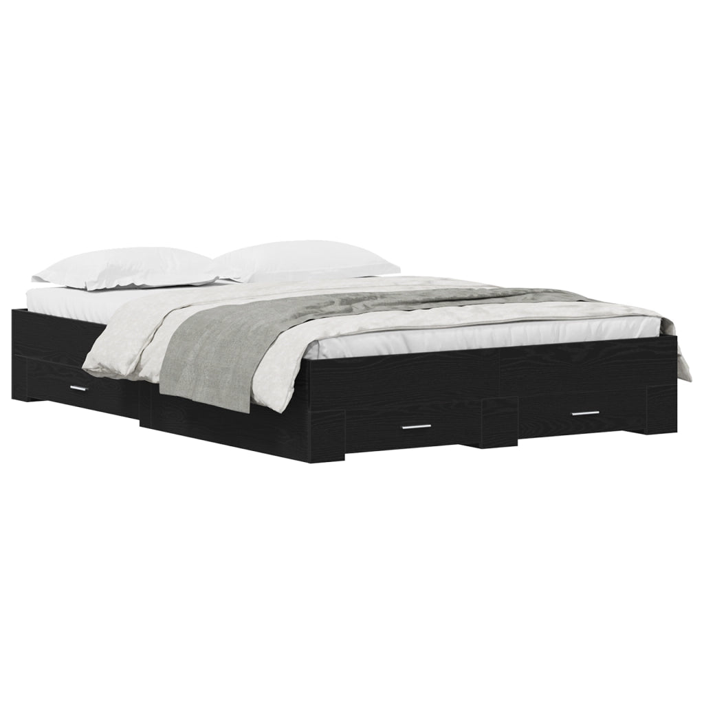 Struttura letto con cassetti Rovere nero Legno ingegnerizzato