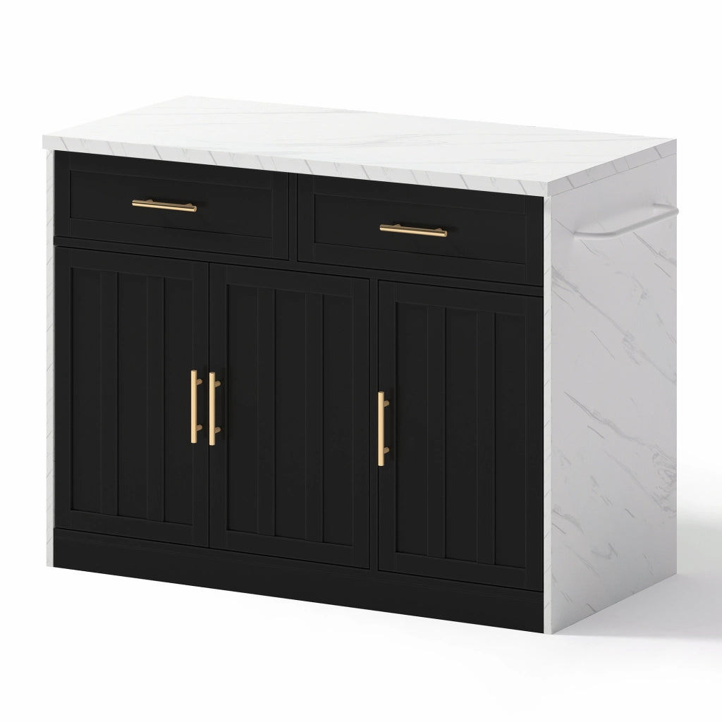 Isola da cucina 120x60x91 cm con bar, prese elettriche, USB e ripiani regolabili