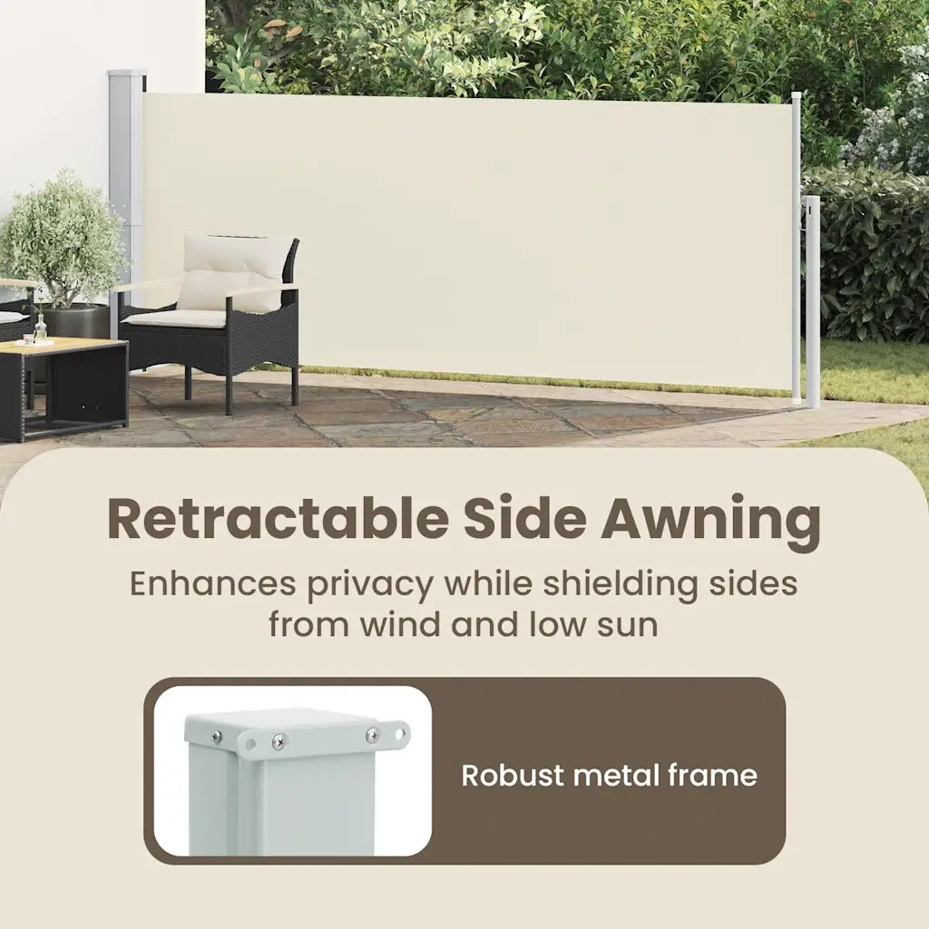 Tenda Laterale Retrattile per Patio 140x500 cm Crema