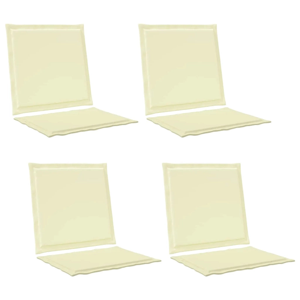 Cuscini per Seduta e Schienale 4 pcs Crema 47 x 45 x 2 cm 899977
