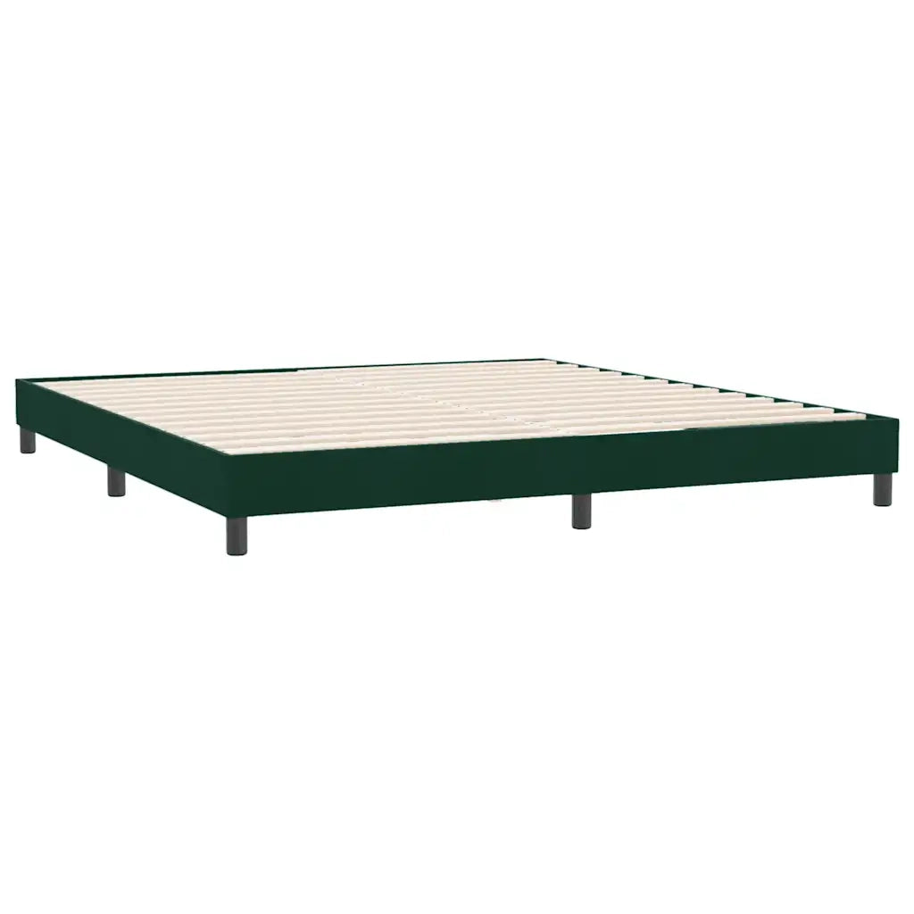 Letto a Molle senza Materasso Verde Scuro 180x220 cm Velluto 3315888