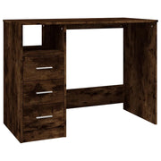Scrivania da ufficio postazione di lavoro scrivania per computer mobile da studio con cassetti rovere affumicato 102 x 50 x 76 cm legno ingegnerizzato marrone 02_0023466