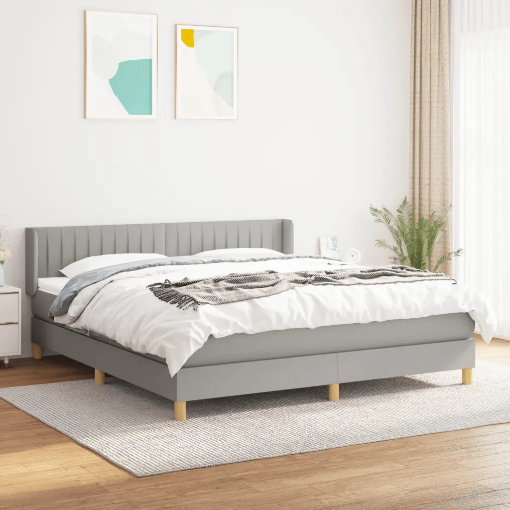 Giroletto a Molle con Materasso Grigio Chiaro180x200 cm Tessuto 3130449