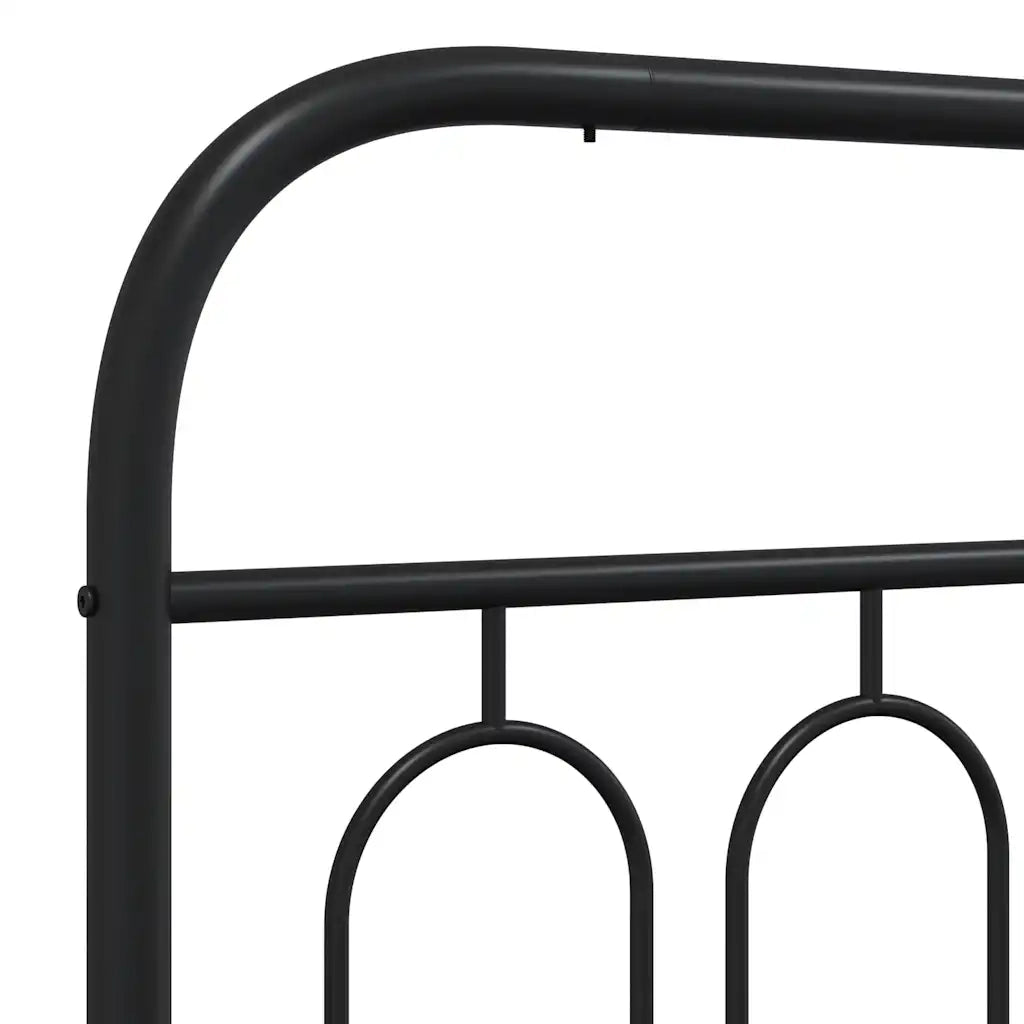 Giroletto con Testiera-Struttura Letto con testiera in Metallo Nero 120x200 cm 543298