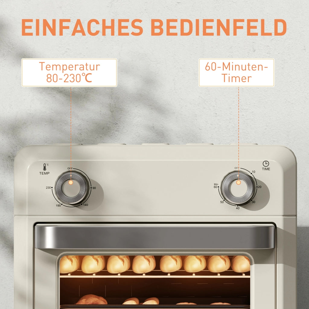 Friggitrice ad Aria 10L ¨C Xylo ¨C 1000W Bianco Crema Timer Lavastoviglie