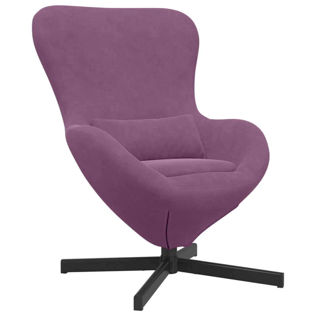 Sedia a Uova in Velluto Viola di